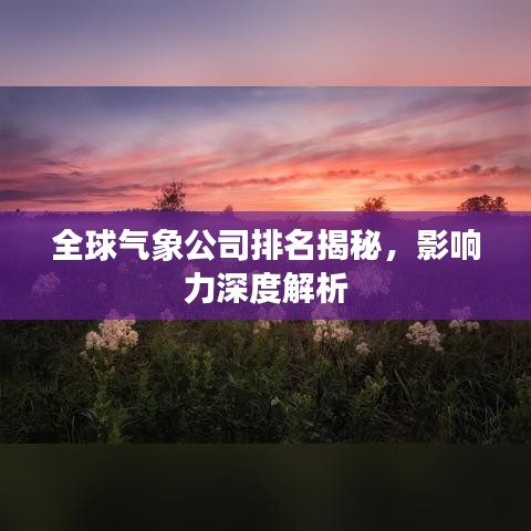 全球气象公司排名揭秘，影响力深度解析