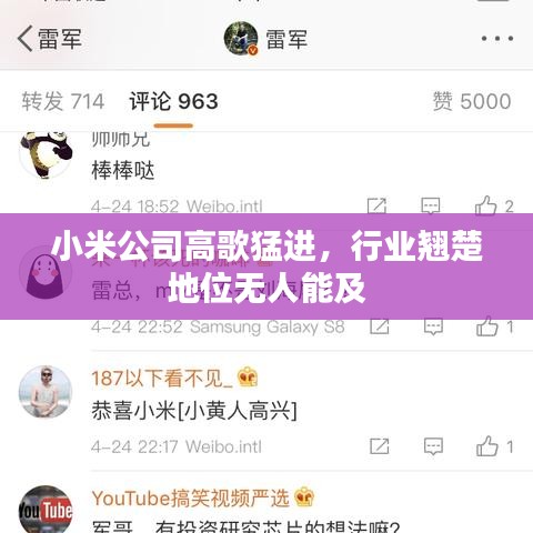 小米公司高歌猛进，行业翘楚地位无人能及