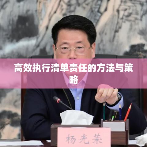 高效执行清单责任的方法与策略